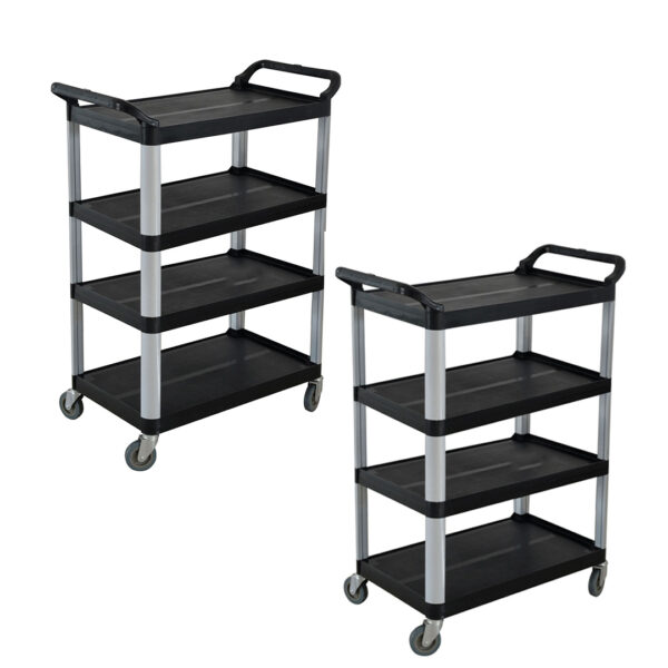 SOGA 2X 4 Tier Food Trolley Portable Kitchen Cart Multifunctional Big Utility Service with wheels 950x500x1270mm Black, Business & Industrial, Food Service, Food Service Carts, , ,  - AU DEPOT 1