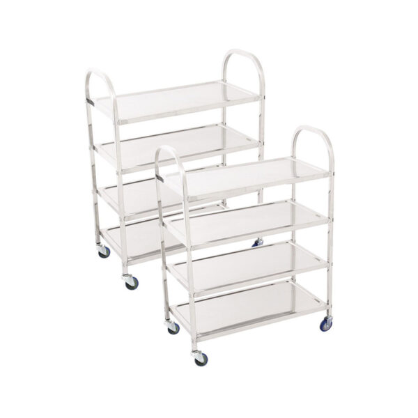 SOGA 2X 4 Tier Stainless Steel Kitchen Dinning Food Cart Trolley Utility Size Square Large, Business & Industrial, Food Service, Food Service Carts, , ,  - AU DEPOT 1