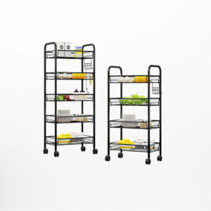 SOGA 2X 4 Tier Steel Black Bee Mesh Kitchen Cart Multi-Functional Shelves Portable Storage Organizer with Wheels, Garden, Tools & Hardware, Garage Storage & Organisation, Utility Shelves, , ,  - AU DEPOT 2