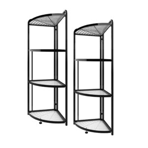 SOGA 2X 4 Tier Steel Triangular Corner Stand Multi-Functional Shelves Portable Storage Organizer, Garden, Tools & Hardware, Garage Storage & Organisation, Utility Shelves, , ,  - AU DEPOT 1