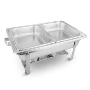 SOGA 2X 4.5L Dual Tray Stainless Steel Chafing Food Warmer Catering Dish, Furniture, Kitchen & Dining Room Furniture, Buffets, Sideboards & Kitchen Islands, , ,  - AU DEPOT 2