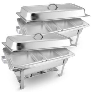 SOGA 2X 4.5L Dual Tray Stainless Steel Chafing Food Warmer Catering Dish ChafingDish56302X2 AU DEPOT - AU DEPOT