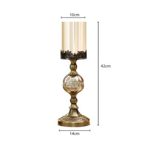 SOGA 2X 42cm Glass Candle Holder Candle Stand Glass/Metal, Home & Living, Home Decor, Candles & Holders, Candle Accessories, ,  - AU DEPOT 2