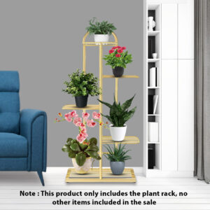 SOGA 2X 5 Tier 6 Pots Gold Metal Plant Stand Flowerpot Display Shelf Rack Indoor Home Office Decor, Home & Living, Home Decor, Indoor Pots, Planters and Plant Stands, , ,  - AU DEPOT 2