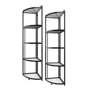 SOGA 2X 5 Tier Steel Triangular Corner Stand Multi-Functional Shelves Portable Storage Organizer, , , , , ,  - AU DEPOT 1