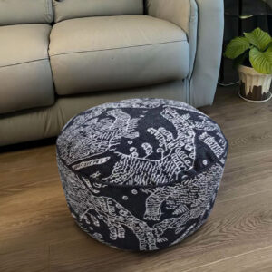 SOGA 2X 50x30CM Black Round Soft Pouffe Seat Cushion Elegant Home Accent D?cor Stylish Footstool, Furniture, Living Room Furniture, Occasional Chairs, , ,  - AU DEPOT 2