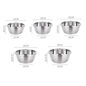 SOGA 2X 5Pcs Deepen Polished Stainless Steel Stackable Baking Washing Mixing Bowls Set Food Storage Basin, Home & Living, Kitchen & Dining, Bakeware, Mixing Bowls, ,  - AU DEPOT 2