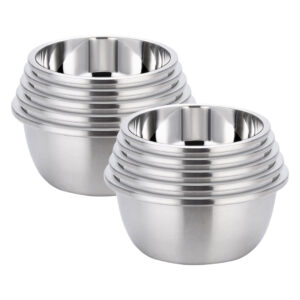 SOGA 2X 5Pcs Deepen Polished Stainless Steel Stackable Baking Washing Mixing Bowls Set Food Storage Basin, Home & Living, Kitchen & Dining, Bakeware, Mixing Bowls, ,  - AU DEPOT 1