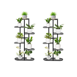 SOGA 2X 6 Tier 7 Pots Black Metal Plant Rack Flowerpot Storage Display Stand Holder Home Garden Decor FPotH21X2 AU DEPOT - AU DEPOT