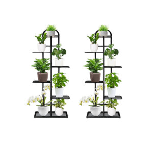 SOGA 2X 6 Tier 7 Pots Black Metal Plant Stand Flowerpot Display Shelf Rack Indoor Home Office Decor, Home & Living, Home Decor, Indoor Pots, Planters and Plant Stands, , ,  - AU DEPOT 1