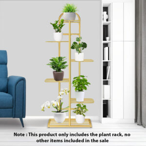 SOGA 2X 6 Tier 7 Pots Gold Metal Plant Stand Flowerpot Display Shelf Rack Indoor Home Office Decor, Home & Living, Home Decor, Indoor Pots, Planters and Plant Stands, , ,  - AU DEPOT 2