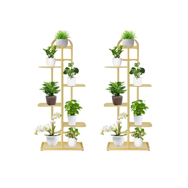 SOGA 2X 6 Tier 7 Pots Gold Metal Plant Stand Flowerpot Display Shelf Rack Indoor Home Office Decor, Home & Living, Home Decor, Indoor Pots, Planters and Plant Stands, , ,  - AU DEPOT 1