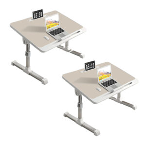 SOGA 2X 60X40cm Grey Small Laptop Bed Portable Foldable Study Table Adjustable BedTableA7X2 AU DEPOT - AU DEPOT