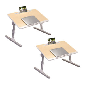 SOGA 2X 60X40cm Wood Small Laptop Bed Portable Foldable Study Table Adjustable BedTableA10X2 AU DEPOT - AU DEPOT