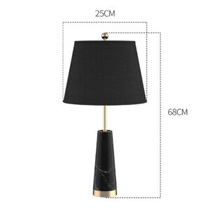 SOGA 2X 68cm Black Marble Bedside Desk Table Lamp Living Room Shade with Cone Shape Base, Home & Living, Lighting, Indoor Lights, Lamps, Table Lamps,  - AU DEPOT 2