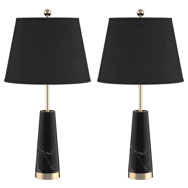 SOGA 2X 68cm Black Marble Bedside Desk Table Lamp Living Room Shade with Cone Shape Base, Home & Living, Lighting, Indoor Lights, Lamps, Table Lamps,  - AU DEPOT 1