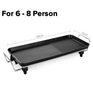 SOGA 2X 68cm Electric BBQ Grill Teppanyaki Plate Non-Stick Surface Hot Plate Kitchen 6-8 Person, electronics & appliances, appliances, small kitchen appliances, benchtop cooking, sandwich presses & grills,  - AU DEPOT 2