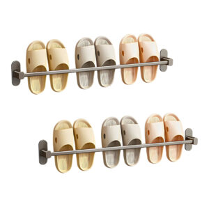 SOGA 2X 69cm Wall Mounted Slipper Organiser Adhesive Storage Space Saving Wall Rack Other TAN1042X2 AU DEPOT Other - AU DEPOT