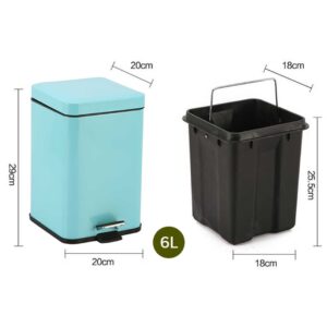 SOGA 2X 6L Foot Pedal Stainless Steel Rubbish Recycling Garbage Waste Trash Bin Square Blue, Home & Living, Kitchen & Dining, Kitchen Storage, Kitchen Bins, ,  - AU DEPOT 2