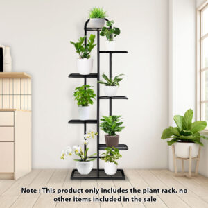 SOGA 2X 7 Tier 8 Pots Black Metal Plant Stand Flowerpot Display Shelf Rack Indoor Home Office Decor, Home & Living, Home Decor, Indoor Pots, Planters and Plant Stands, , ,  - AU DEPOT 2