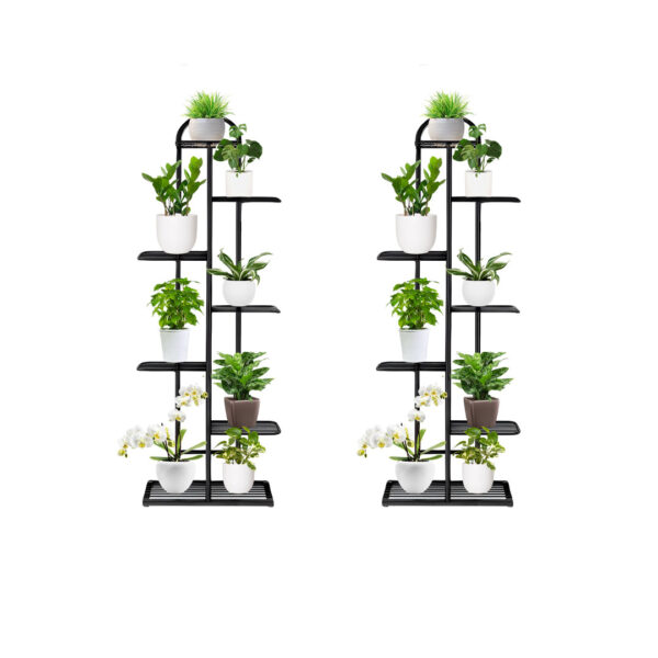 SOGA 2X 7 Tier 8 Pots Black Metal Plant Stand Flowerpot Display Shelf Rack Indoor Home Office Decor, Home & Living, Home Decor, Indoor Pots, Planters and Plant Stands, , ,  - AU DEPOT 1