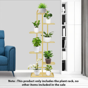 SOGA 2X 7 Tier 8 Pots Gold Metal Plant Stand Flowerpot Display Shelf Rack Indoor Home Office Decor, Home & Living, Home Decor, Indoor Pots, Planters and Plant Stands, , ,  - AU DEPOT 2