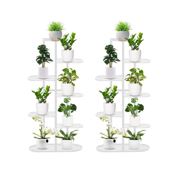 SOGA 2X 7 Tier 8 Pots White Metal Plant Rack Flowerpot Storage Display Stand Holder Home Garden Decor, Home & Living, Home Decor, Indoor Pots, Planters and Plant Stands, , ,  - AU DEPOT 1