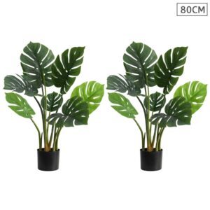 SOGA 2X 80cm Artificial Indoor Potted Turtle Back Fake Decoration Tree Flower Pot Plant APlantFHGP8007X2 AU DEPOT - AU DEPOT