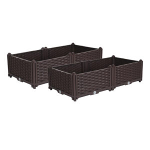 SOGA 2X 80cm Raised Planter Box Vegetable Herb Flower Outdoor Plastic Plants Garden Bed PlantBox2AX2 AU DEPOT - AU DEPOT