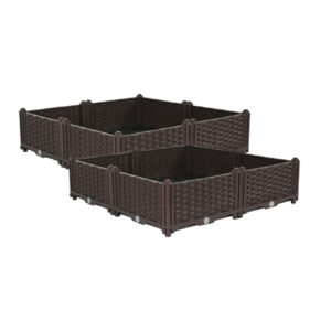 SOGA 2X 80cm Raised Planter Box Vegetable Herb Flower Outdoor Plastic Plants Garden Bed PlantBox4CX2 AU DEPOT - AU DEPOT