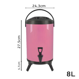 SOGA 2X 8L Stainless Steel Insulated Milk Tea Barrel Hot and Cold Beverage Dispenser Container with Faucet Pink, Home & Living, Kitchen & Dining, Barware, Spirit Dispensers, ,  - AU DEPOT 2