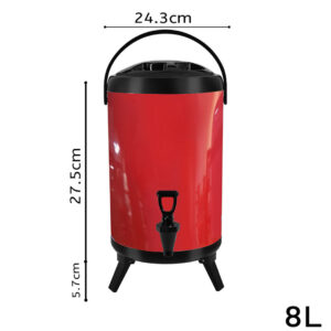 SOGA 2X 8L Stainless Steel Insulated Milk Tea Barrel Hot and Cold Beverage Dispenser Container with Faucet Red, Home & Living, Kitchen & Dining, Barware, Spirit Dispensers, ,  - AU DEPOT 2