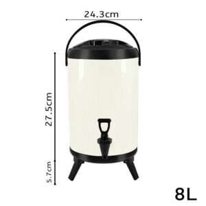 SOGA 2X 8L Stainless Steel Insulated Milk Tea Barrel Hot and Cold Beverage Dispenser Container with Faucet White, Home & Living, Kitchen & Dining, Barware, Spirit Dispensers, ,  - AU DEPOT 2