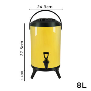 SOGA 2X 8L Stainless Steel Insulated Milk Tea Barrel Hot and Cold Beverage Dispenser Container with Faucet Yellow, Home & Living, Kitchen & Dining, Barware, Spirit Dispensers, ,  - AU DEPOT 2