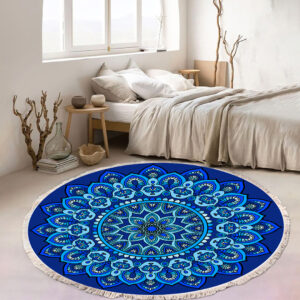 SOGA 2X 90cm Blue Mandala Round Carpet for Living Room Bedroom Anti-slip Doormat, Home Decor, Home & Living, Home Decor, Rugs, Shaggy Rugs, ,  - AU DEPOT 2