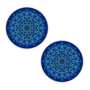 SOGA 2X 90cm Blue Mandala Round Carpet for Living Room Bedroom Anti slip Doormat Home Decor Shaggy Rugs CarpetRAG1X2 AU DEPOT Shaggy Rugs - AU DEPOT