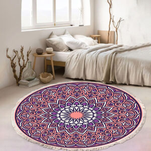 SOGA 2X 90cm Purple Mandala Round Carpet for Living Room Bedroom Anti-slip Doormat, Home Decor, Home & Living, Home Decor, Rugs, Shaggy Rugs, ,  - AU DEPOT 2