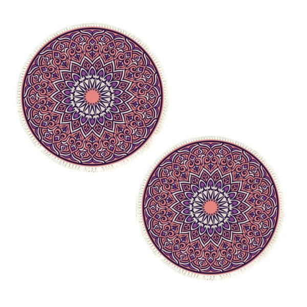 SOGA 2X 90cm Purple Mandala Round Carpet for Living Room Bedroom Anti-slip Doormat, Home Decor, Home & Living, Home Decor, Rugs, Shaggy Rugs, ,  - AU DEPOT 1