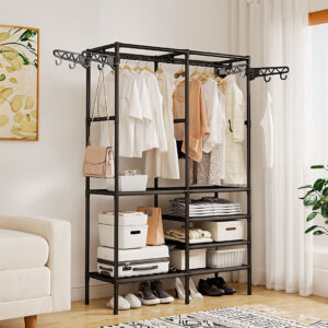 SOGA 2X 90x35cm Hanging Clothes Rack Storage w/ 4 Layer Organizer and Side Hooks, Furniture, Storage & Shelving, Shoe Storage, , ,  - AU DEPOT 2