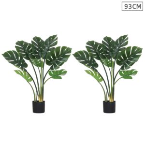 SOGA 2X 93cm Artificial Indoor Potted Turtle Back Fake Decoration Tree Flower Pot Plant APlantFHGP9308X2 AU DEPOT - AU DEPOT