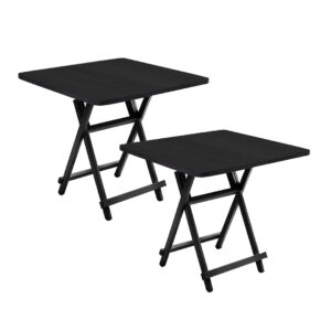 SOGA 2X Black Dining Table Portable Square Surface Space Saving Folding Desk Home Decor Table1206TallX2 AU DEPOT - AU DEPOT