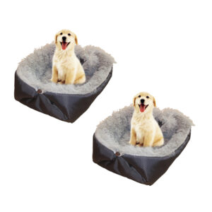 SOGA 2X Black Dual purpose Cushion Nest Cat Dog Bed Warm Plush Kennel Mat Pet Home Travel Essentials CarPetBag01X2 AU DEPOT - AU DEPOT