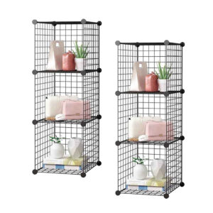 SOGA 2X Black Portable 3 Tier Cube Storage Organiser Foldable DIY Modular Grid Space Saving Shelf, Furniture, Storage & Shelving, Home Storage, , ,  - AU DEPOT 1