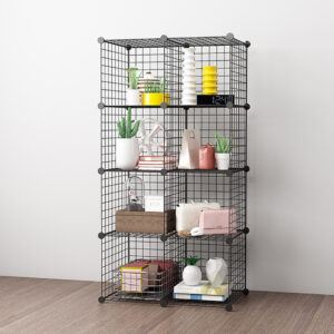 SOGA 2X Black Portable 8-Cube Storage Organiser Foldable DIY Modular Grid Space Saving Shelf, Furniture, Storage & Shelving, Home Storage, , ,  - AU DEPOT 2