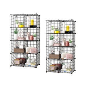 SOGA 2X Black Portable 8-Cube Storage Organiser Foldable DIY Modular Grid Space Saving Shelf, Furniture, Storage & Shelving, Home Storage, , ,  - AU DEPOT 1