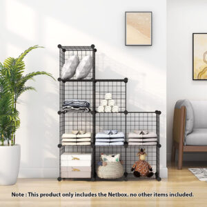 SOGA 2X Black Portable 9-Cube 3 Column Storage Organiser Foldable DIY Modular Grid Space Saving Shelf, Furniture, Storage & Shelving, Home Storage, , ,  - AU DEPOT 2