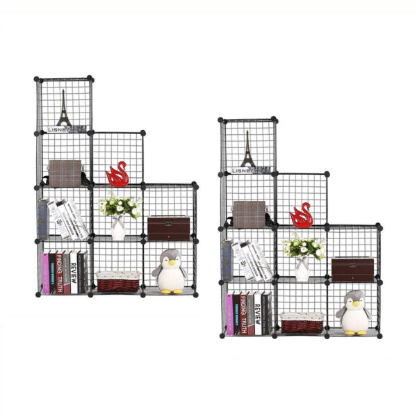 SOGA 2X Black Portable 9-Cube 3 Column Storage Organiser Foldable DIY Modular Grid Space Saving Shelf, Furniture, Storage & Shelving, Home Storage, , ,  - AU DEPOT 1