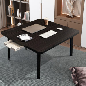 SOGA 2X  Black Portable Floor Table Small Square Space-Saving Mini Desk Home Decor, Desks & Computer Tables, , , , ,  - AU DEPOT 2