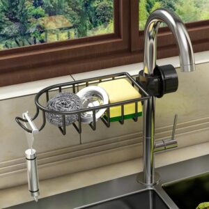 SOGA 2X Black Single Kitchen Sink Organiser Faucet Soap Sponge Caddy Rack Storage Drainer, Home, Bathroom, Bathroom Accessories, Bathroom Storage, ,  - AU DEPOT 2