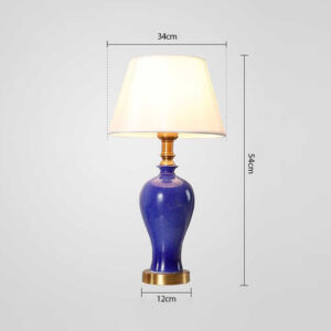 SOGA 2X Blue Ceramic Oval Table Lamp with Gold Metal Base, Home & Living, Lighting, Indoor Lights, Lamps, Table Lamps,  - AU DEPOT 2